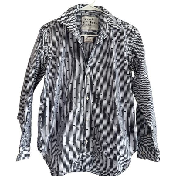 Frank & Eileen Frank Button Down Blue Stripes Navy Hearts - Picture 5 of 11